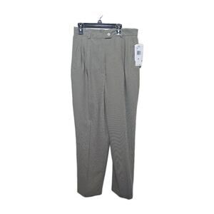 NWT Vtg 90s Evan Picone Tan‎ Houndstooth Pleated Preppy Pants Womans Size 10